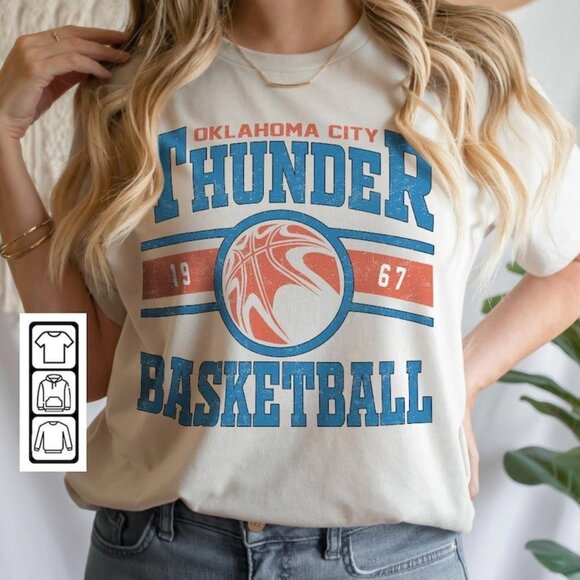 NBA Finals 2025 sand Oklahoma City Basketball Thunder shirt vtg - Picture 1 of 2